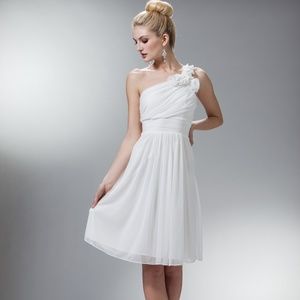 homecoming bridesmaid white dress